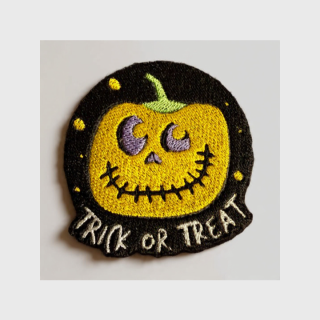 Spooky Cute Jack-O'-Lantern "Trick or Treat" Embroidered Patch